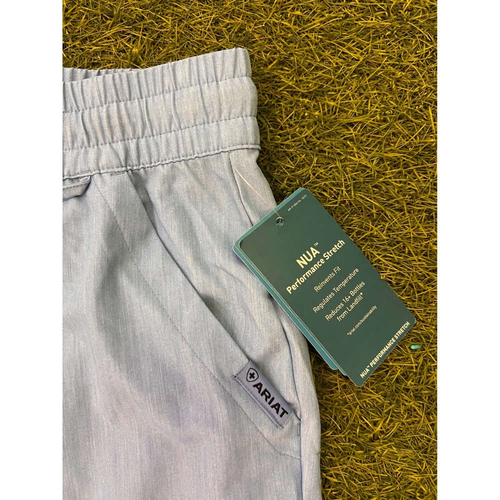 Ariat Blackwell Scrub Pants Women Large Light Blue Heather NUA Jogger 10039956 - Picture 7 of 15